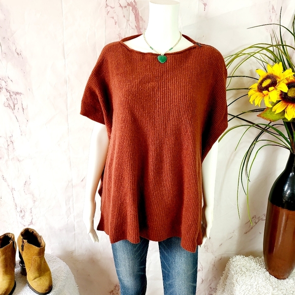 Vince Gorgeous Cashmere Blend Rust Sweater - Picture 3 of 8